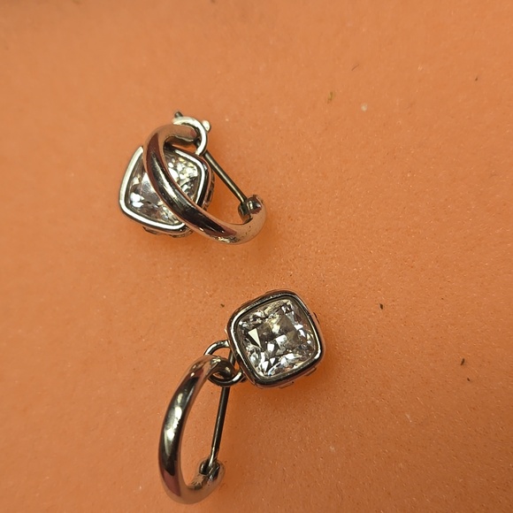 Swarovski Elegant Silver Drop Earrings